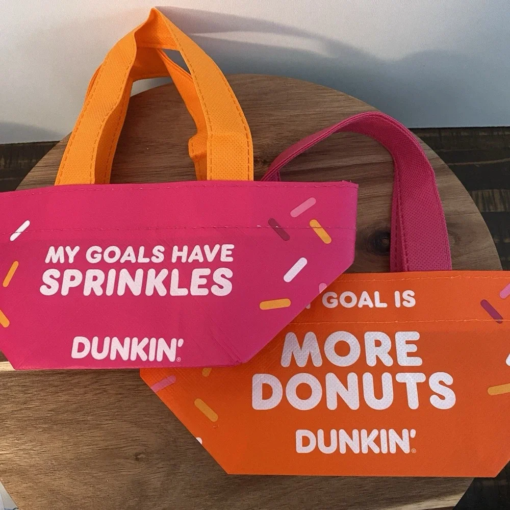 Dunkin' Donuts Mini Tote Bag 2026 Limited Edition Lot Of 2 NEW